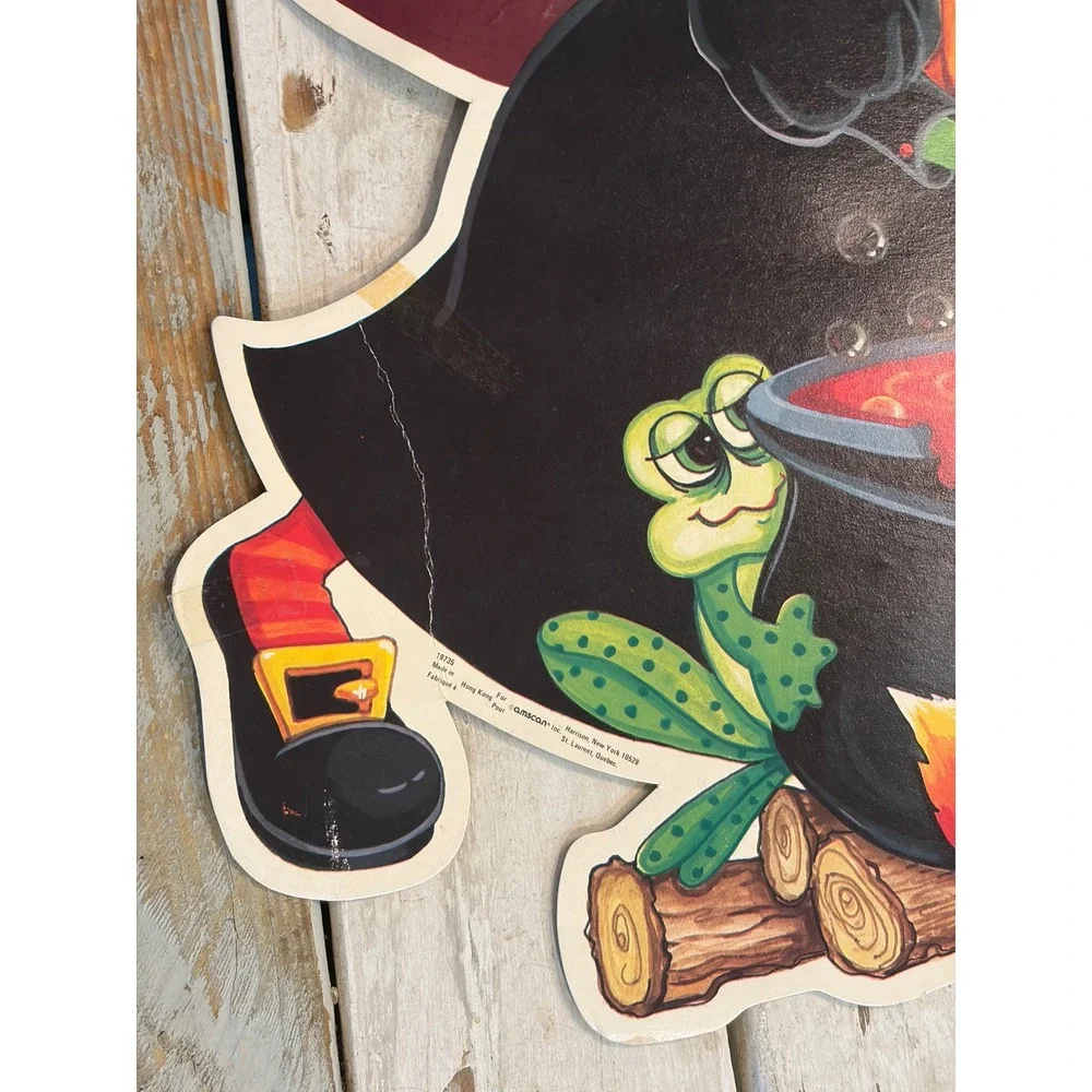 Vintage Amscan Halloween Witch Cauldron Die Cut Wall Decoration 19735 Hong Kong